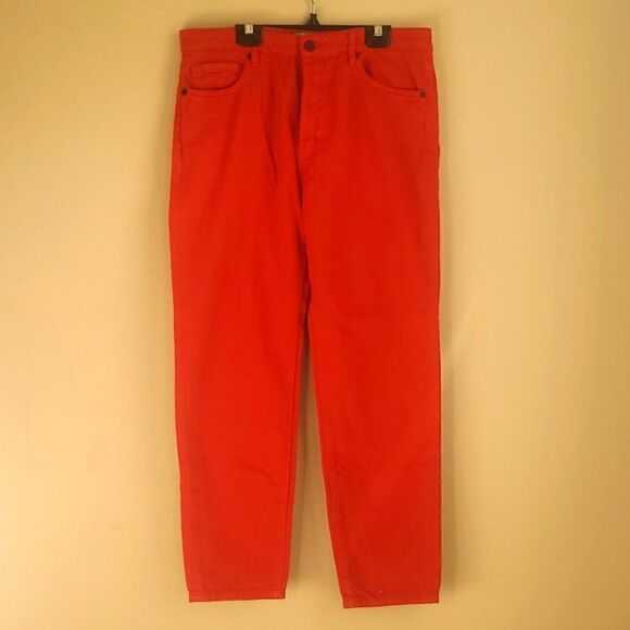 💲2️⃣0️⃣ Bundled ✔️Linen Blend Sandrine Rose Boutique sz 30 Red Pants - Picture 5 of 17